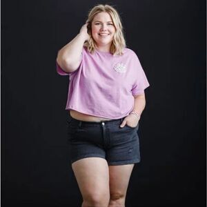 New With Tags‎ Size 1X Women's Grand Beach Club Washed Crop Tee